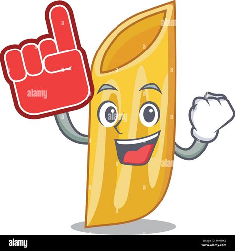 Foam Finger Penne Pasta Character Cartoon Stock Vector Image Art Alamy