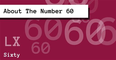 About The Number 60