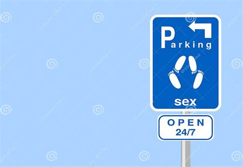 Road Sign Parking Area For Sexual Intercourse Open 247 The Silhouette Of The Footprints