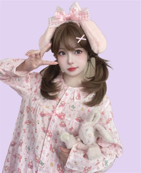 Kawaii Japanese Pink My Melody Printed Pajamas Set Kawaii Fashion Shop Cute Asian Japanese