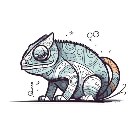 Premium Vector Chameleon Zentangle Hand Drawn Vector Illustration