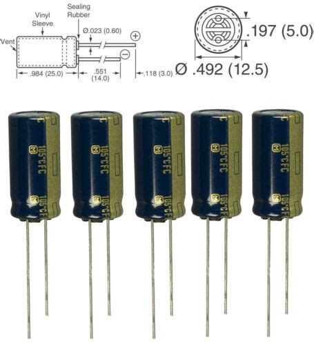 5x Panasonic Fc 1000uf 35v 105c Radial Capacitor Low Esr 5000 Hours 12 5 X 25 Mm Ebay