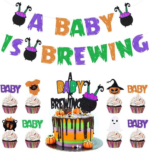 Amazon A Baby Is Brewing Halloween Baby Shower Decorations A Baby