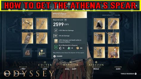 Assassin S Creed Odyssey How To Get The Athena S Spear Demasthenes And Lysander Questline Youtube