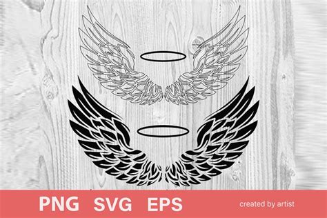 Angel Wings And Halo Svg Clip Art Cut 2994194