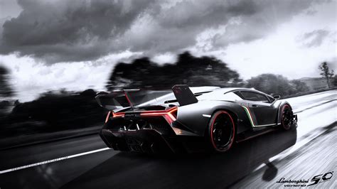 Wallpaper Seni Digital Super Car Mobil Sport Lamborghini Veneno