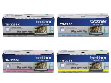 Brother Genuine TN 223 4 Color Toner Cartridge Set TN223BK TN223C