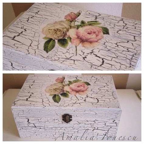 Decoupage Box Romantic Lace Roses Vintage Shabby Chic Caja De