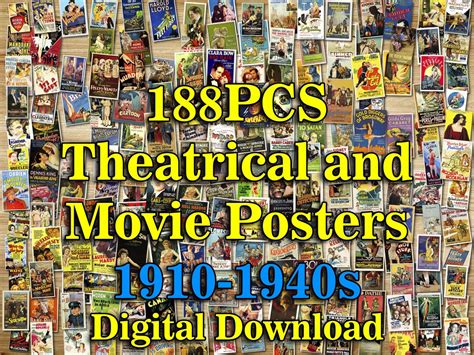 188PCS Movie Theater Decor, Old Movie Poster, Old Movie Stars, Best ...