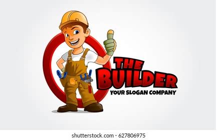 Builder Mascot Logo Cartoon Thumbs Builder Stock Vector (Royalty Free) 627806975 | Shutterstock