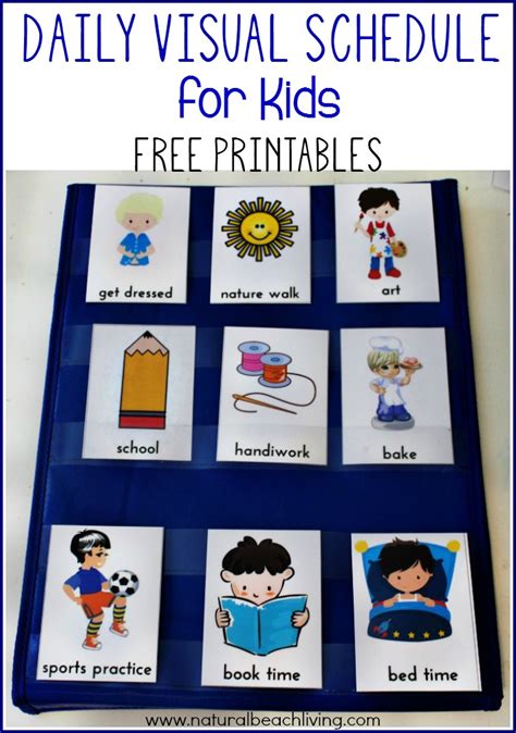 Daily Visual Schedule for Kids Free Printable - Natural Beach Living