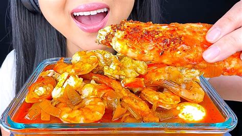 ASMR GIANT KING CRAB DESHELLED SEAFOOD BOIL NO TALKING EDIT EATING