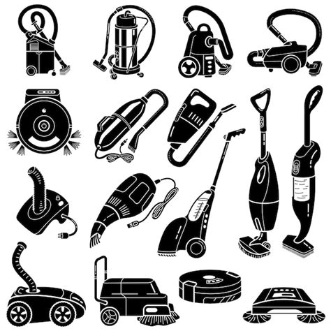 Premium Vector Vacuum Cleaner Icons Set Simple Style