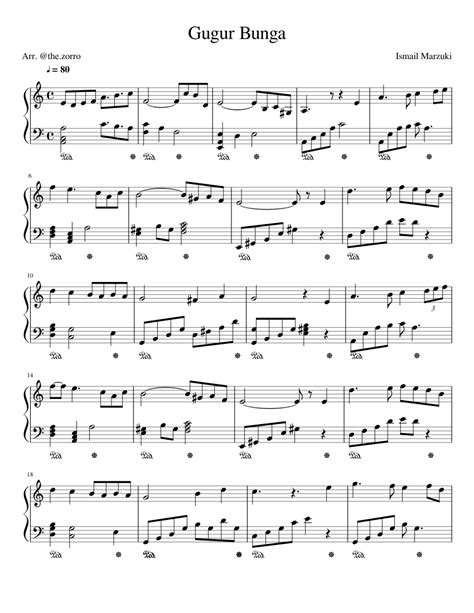 Gugur Bunga Sheet music for Piano | Download free in PDF or MIDI ...