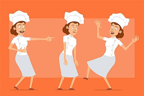 Set Of Vector Flat Cartoon Woman Chef Characters Vector Cooking