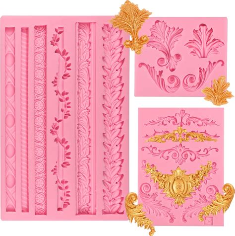 Amazon Neepanda Diy Baroque Scroll Relief Cake Border Silicone