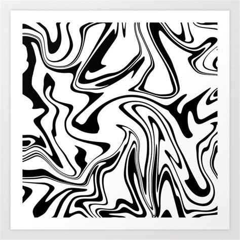 White black liquid swirl modern abstract marble design Art Print by ...