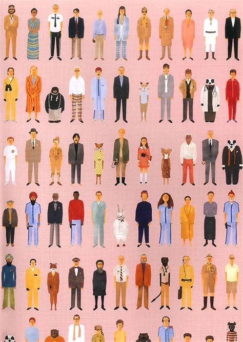 Wes Anderson Character Pattern Art And Illustration Pattern