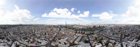 Aerial View over Paris featuring the Eiffel tower 360 Panorama | 360Cities