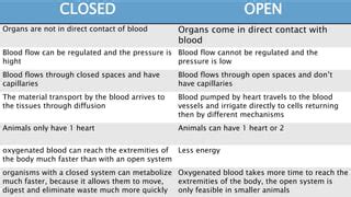 Open And Close Circulatory Systems And Examples PPT