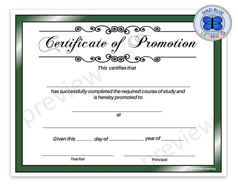 Certificate Of Promotion End Of Year Certificates Editable Certificates 5th Grade