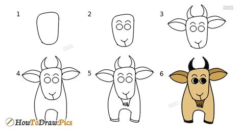 42+ Easy and Cute Goat Drawing Ideas - Drawing Photos