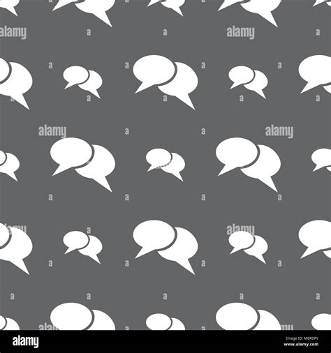 Speech Bubble Icons Think Cloud Symbols Seamless Pattern On A Gray Background Vector