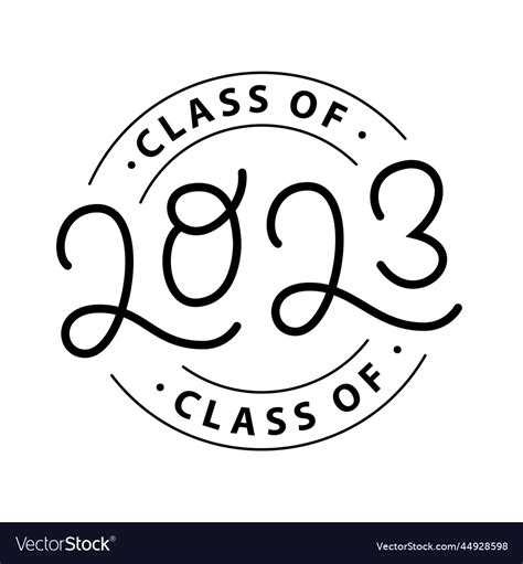 Graduate 2023 class of lettering logo stamp Vector Image