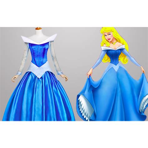 Sleeping Beauty Princess Aurora Blue Dress Cosplay Costume