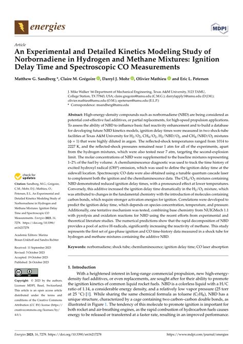 Pdf An Experimental And Detailed Kinetics Modeling Study Of