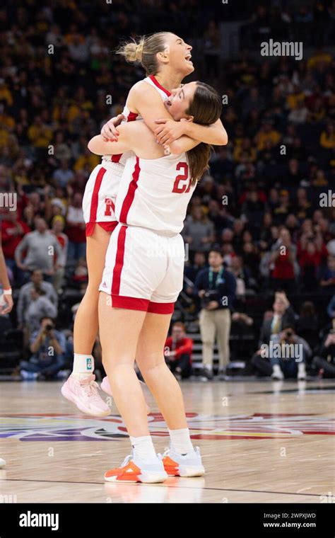 Minneapolis Mn March 16 Nebraska Cornhuskers Guard Jaz Shelley 1 Celebrates With Forward