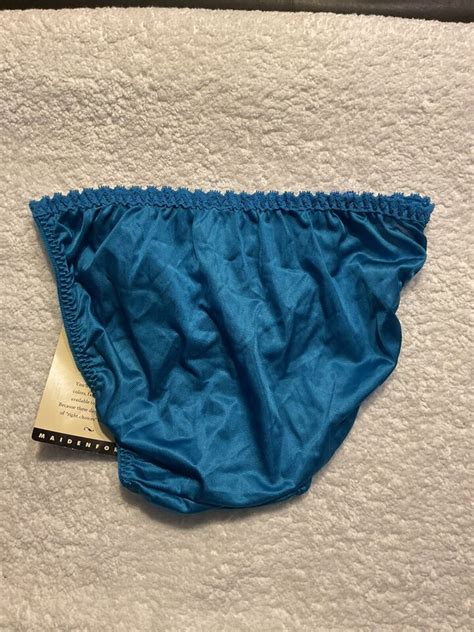 Maidenform Sweet Nothings Classic Satin Lace Bikini Panties Small NWT Blue EBay