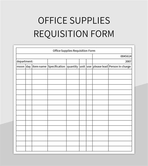 Office Supplies Requisition Form Excel Template And Google Sheets File