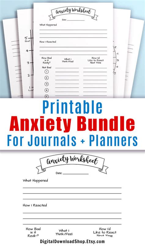 Bullet Journal Anxiety Printables Bundle Anxiety Tracker Etsy