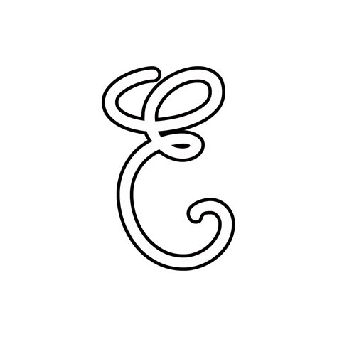 Uppercase E Cursive