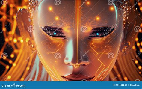 humanoid robot face stock illustration illustration  darkness