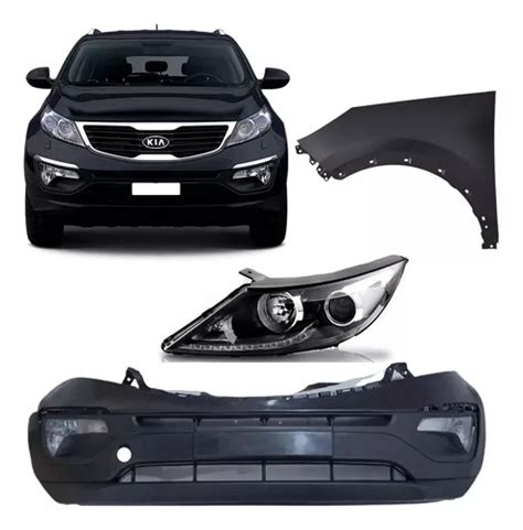 Parachoque Dianteiro Kia Sportage 2014 16 Farol Paralama Le