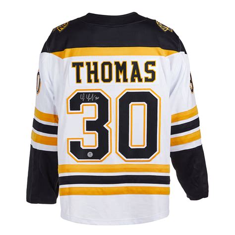 Tim Thomas Signed Boston Bruins White Fanatics Jersey NHL Auctions