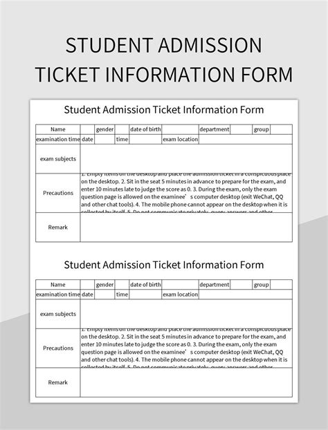 Free Admission Ticket Templates For Google Sheets And Microsoft Excel