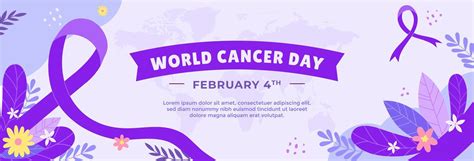 world cancer day 2023 horizontal banner template vector flat design ...