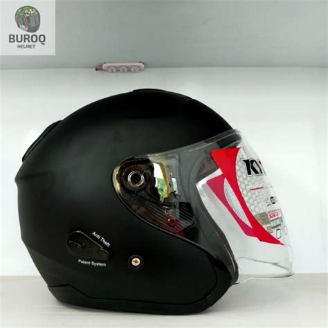 Jual Helm Halfface Kyt Kyoto Solid Black Dof Terbaru Shopee Indonesia