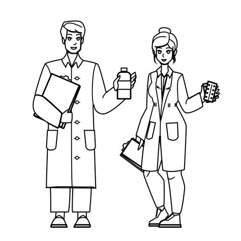 Pharmacist Man Woman Vector 22499676 Vector Art At Vecteezy