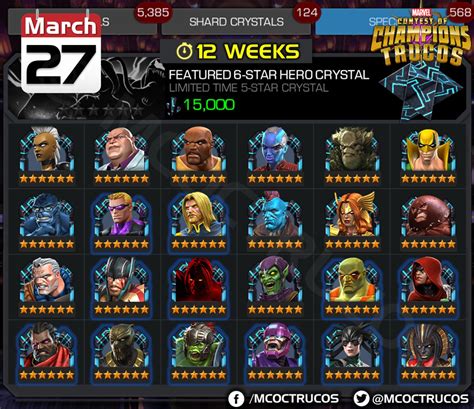 Marveltrucos On Twitter Introducing 6 Star Featured Hero Crystals 📌available For 12 Weeks At