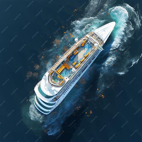 Premium Ai Image Ocean Expedition Top View Of Cruise Ship In The Open Sea