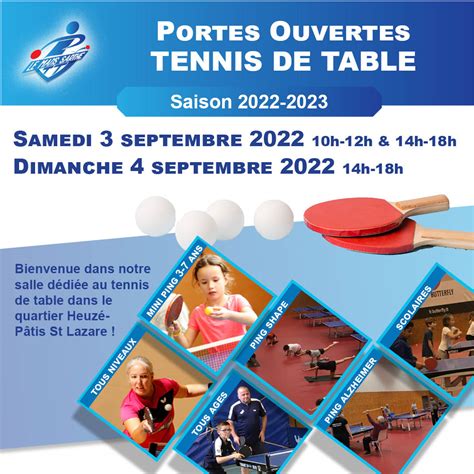 Portes Ouvertes Tennis De Table 2022 2023 Le Mans Sarthe Tennis De Table