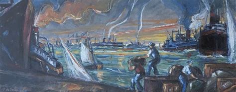 Pierre De Belay D Chargement Dans Le Port De Nantes Pastel On