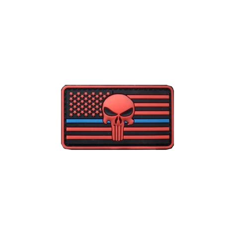 Acm Patch Pvc Punisher The Thin Blue Line Redbk 80x45mm