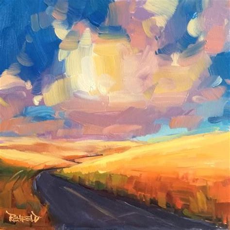 Daily Paintworks Sunset Road Original Fine Art For Sale