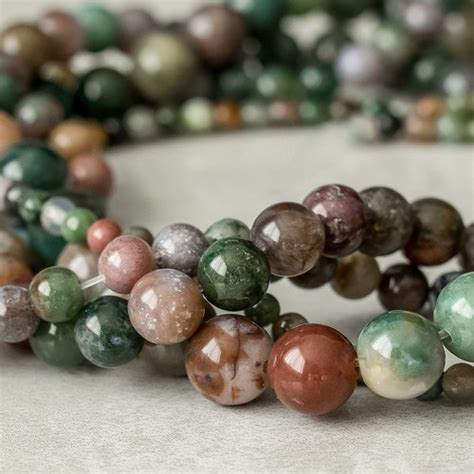 4 Sizes Natural Indian Agate Beads Green Shiny Agate Beads Etsy