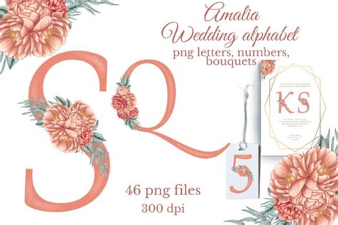 Wedding Alphabet Clipart, Flower Letters Graphic by sidelnikova.yy ...